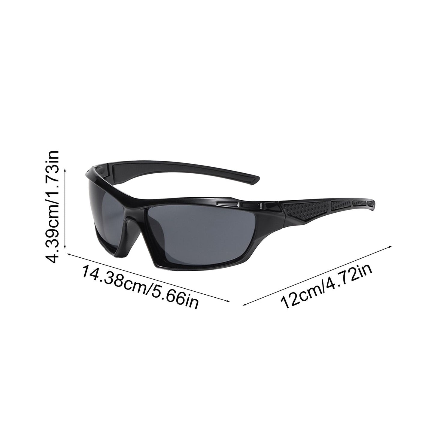 Polarized Sports Sunglasses for Men, Wrap Around UV Protection for Cycling, Fishing Driving Outdoor Activities, Windproof Mountaineering Skiing Goggles Black