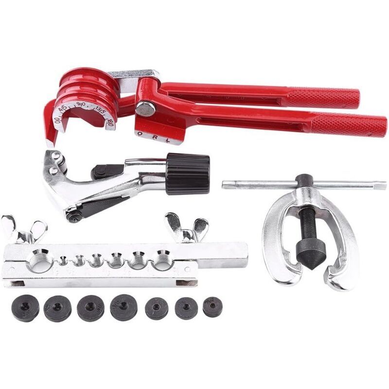 11 Pcs Pipe Flaring Tool Kit with Pipe Cutter and Tube Bender