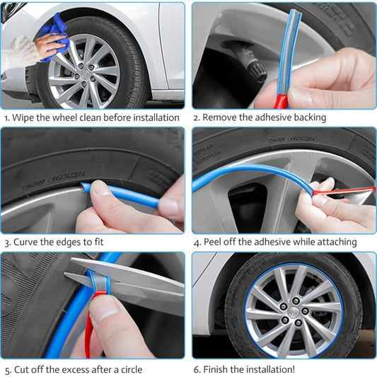Car Rim Protection Strip Adhesive Wheel Protector, 8 m