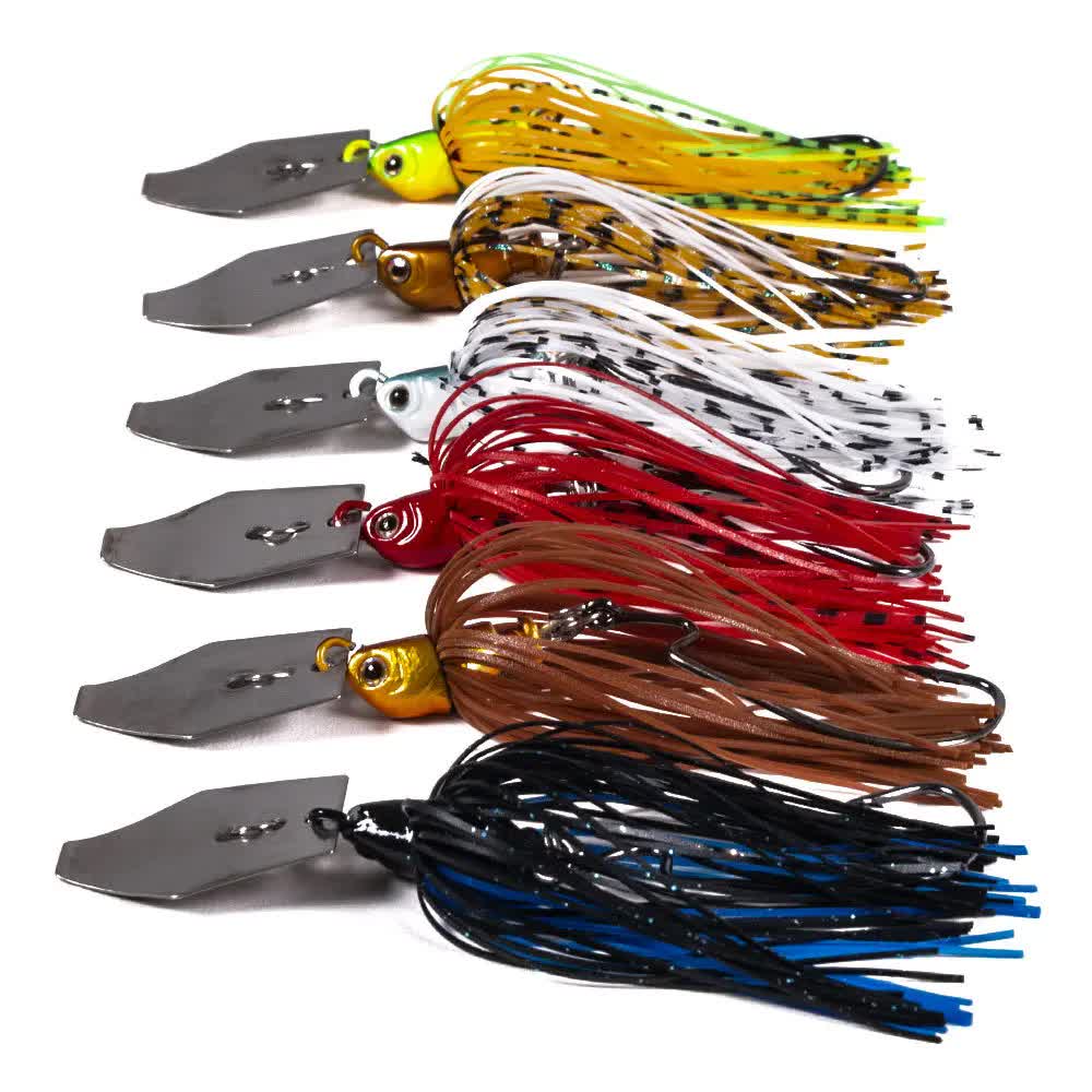 2 of 6 Pcs/lot Artificial Fishing Lures s 10cm11g Chatterbait Spinner Bait Blade Jig Dancer Buzzbait Wobbler Fishing Accessorie 6 Pcs mix