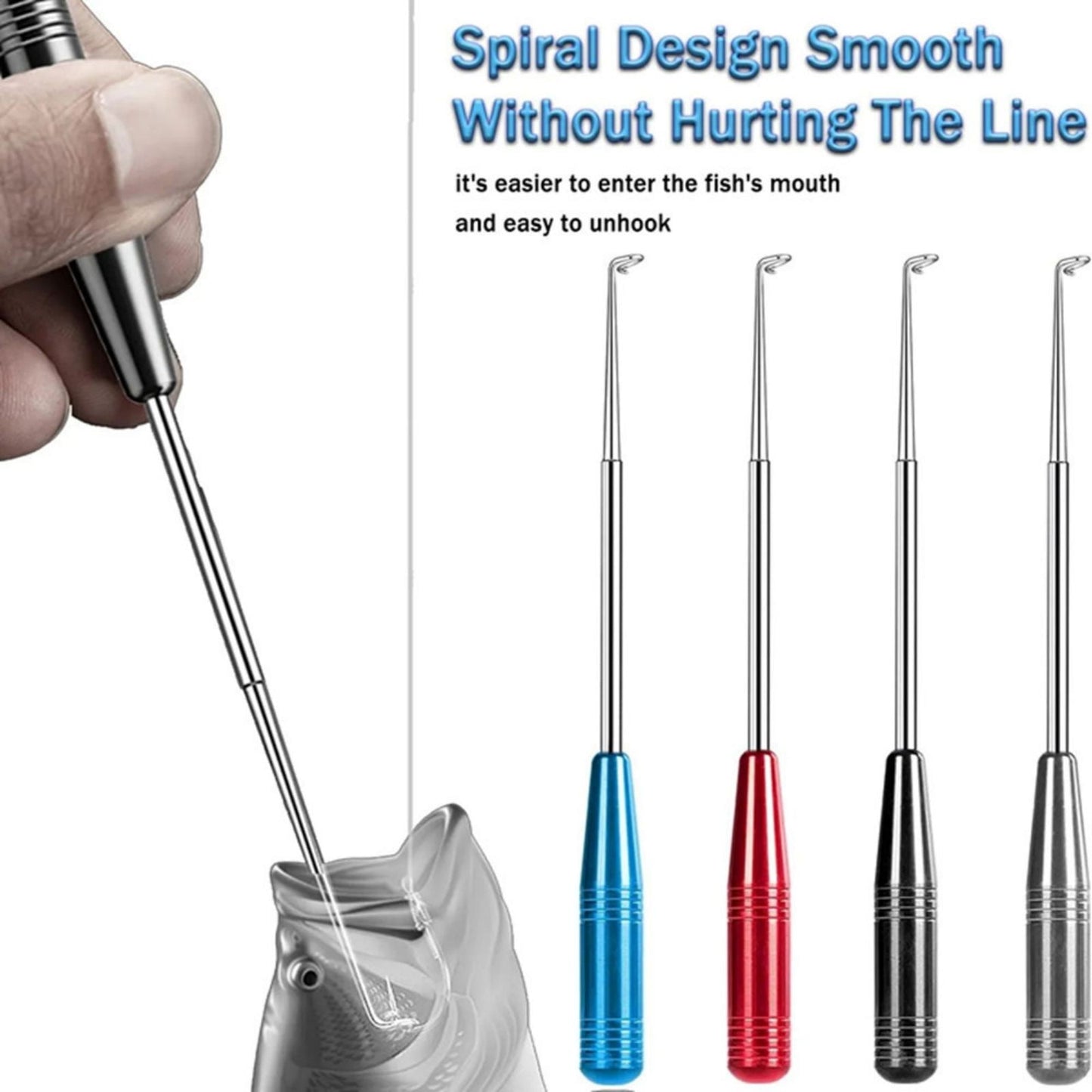 Fishing Hook Remover Tool,Stainless Steel Hook Extractor Set for Deep Throat Fish, Safe & Easy Unhooking,Multi-Purpose Fishing Gear for Bass, Trout, Camping & Outdoor Activities Red