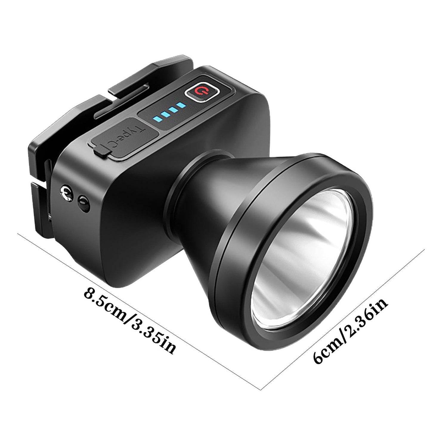 Rechargeable LED Headlamp, LED Spotlight Flashlight Outdoor, Long Lasting Large Waterproof Spot Light, Outdoor Fishing Night Fishing Lamp, Camping Light, for Hunting Boating Camping Black