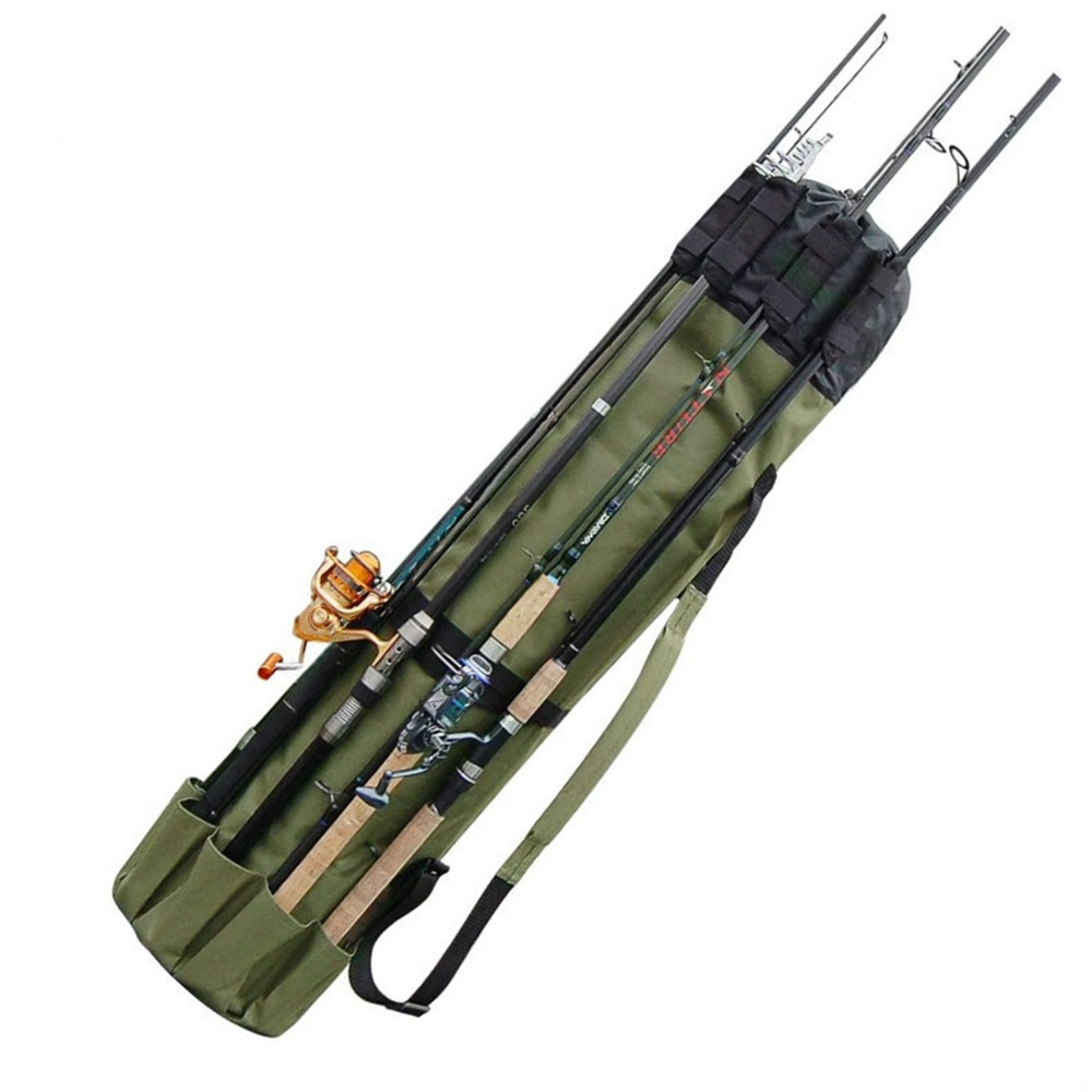 600D Oxford Fabric Fishing Rod Carrier - Pole Bag Reel Organizer Case Storage for Gear, Travel - Gifts for Men, Family（olive drab）Excluding fishing rod