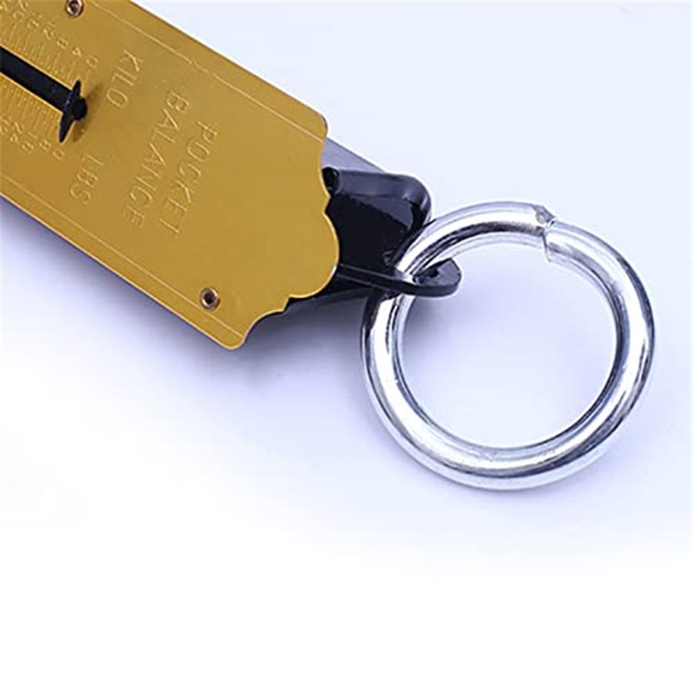 Pocket Spring Balance | max. 50 kg Fishing Scale with Hook Portable Mechanical Luggage Scale Weight Scale Auto-Off Function for Household, Shops, Luggage, Travel, Fishing, Outdoors