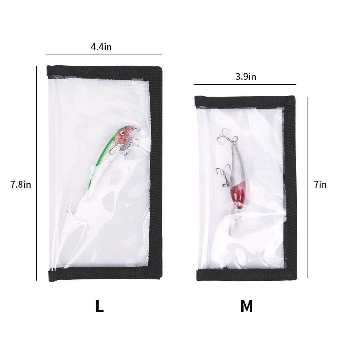 Fishing Lure Wraps 10 Packs Durable Clear PVC Lure Covers Keeps Fishing Safe Easily See Lures Fishing Hook Covers Bait Storage (10pcs 5L+5M)