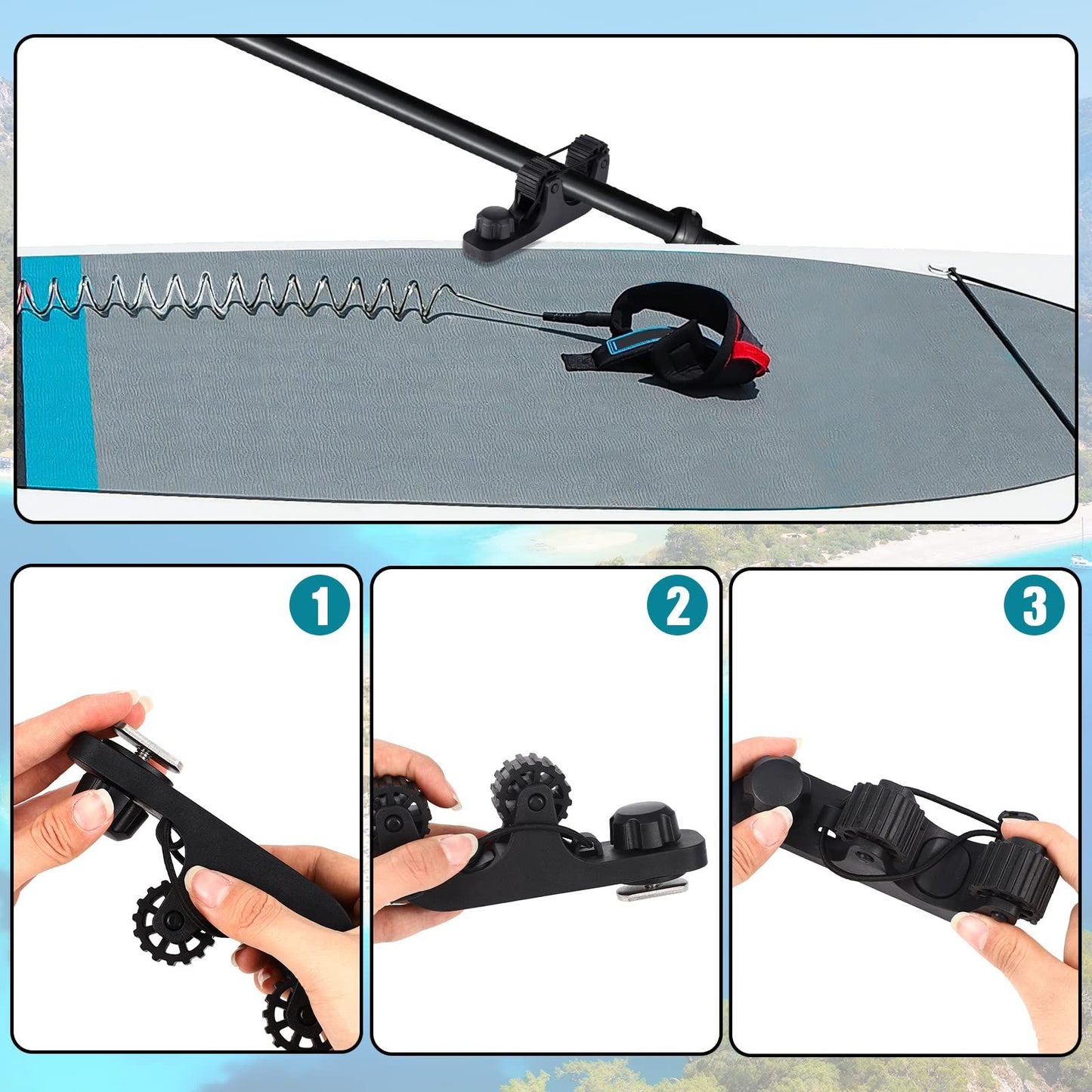 Kayak Paddle Holder, Save Kayak Track Space, Fishing Net, Fishing Poles Holder for Fishing, Track Mount Accessories 2pcs