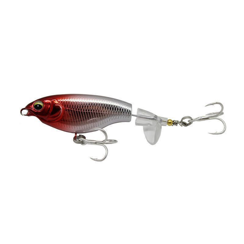4pcs Top Water Fishing Lures Hooks,Lure for Freshwater or Saltwater, Floating Lures for Bass Catfish, Surface Wobble Bass Baits Teasers Fishing Gifts for Men