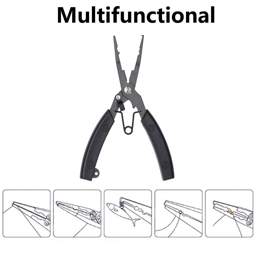 Stainless Steel Professional Multifunctional Fish Plier,Portable Fishing Multitool Pliers for aficionado of fishing, and even a green-hand starter（primary colors）