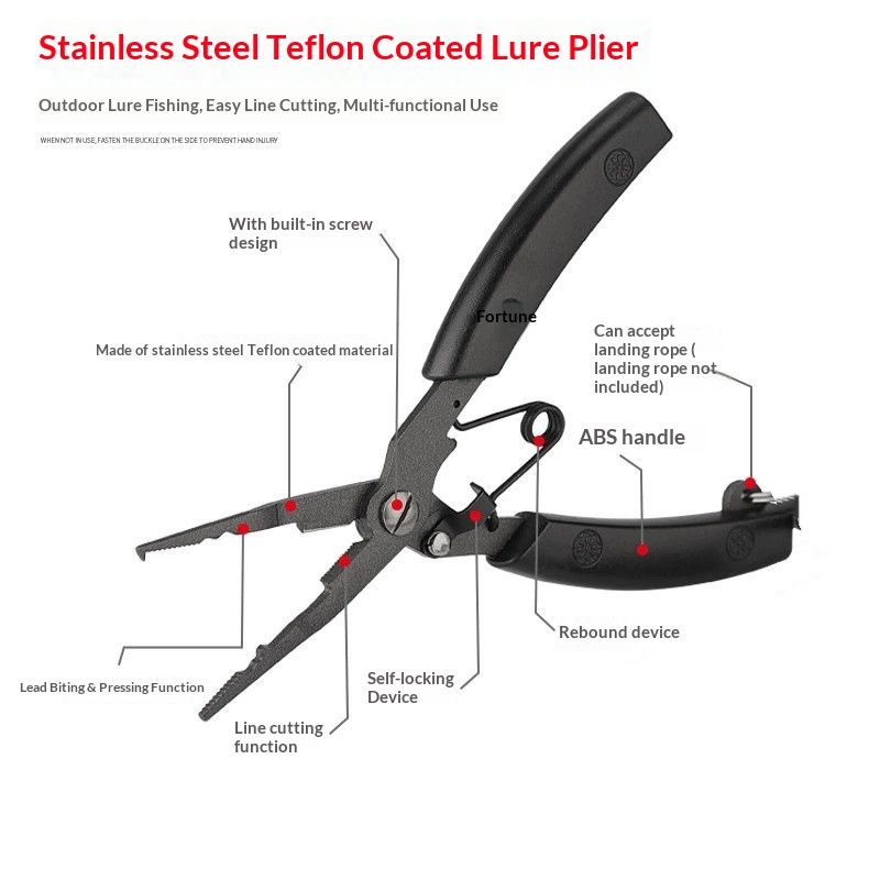 Stainless Steel Professional Multifunctional Fish Plier,Portable Fishing Multitool Pliers for aficionado of fishing, and even a green-hand starter（primary colors）