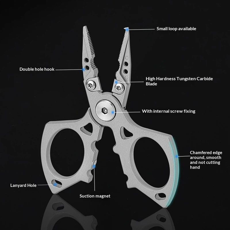 Fishing Pliers Saltwater, Stainless Steel Fishing Pliers with Split Ring, Fish Hook Remover,  Fishing Gift for Men