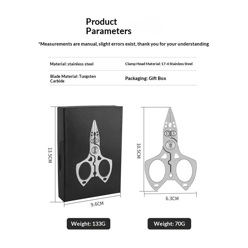 Fishing Pliers Saltwater, Stainless Steel Fishing Pliers with Split Ring, Fish Hook Remover,  Fishing Gift for Men