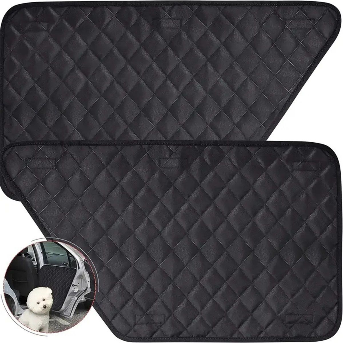 A pair Dog Car Door Protector – Larger Design for Trucks & Large SUVs, Thickened Waterproof Door Panel Covers, Protects Doors from Dog Scratching