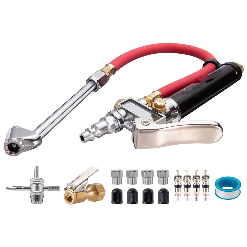 Heavy Duty Tire Pressure Gauge with Inflator (10-120 PSI)
