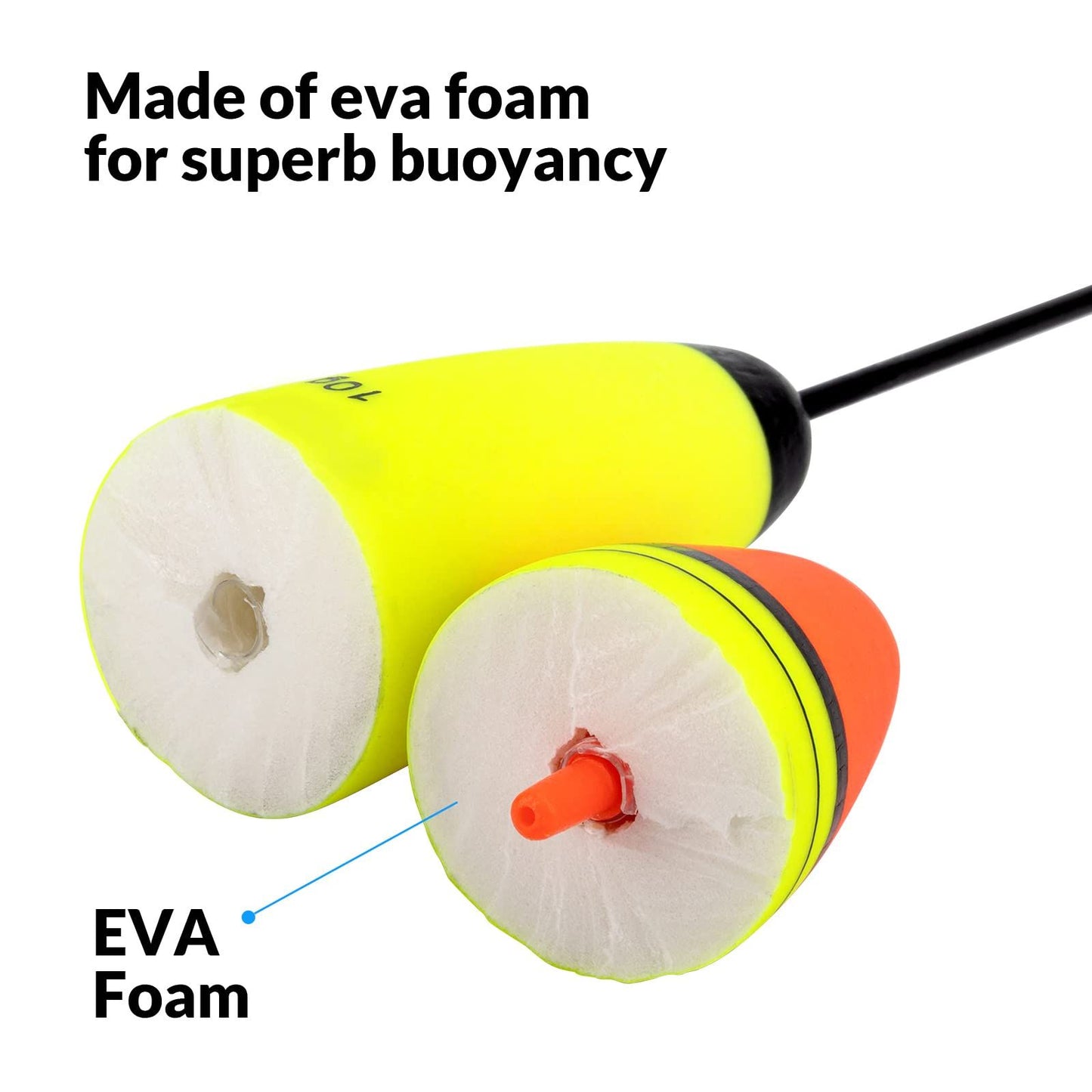 5Pcs  Light Bobbers  Floats Fishing Bobbers Saltwater Freshwater Night Fishing Fishing Floats Lighted Bobbers for Trout，Battery not included 18*2.6cm