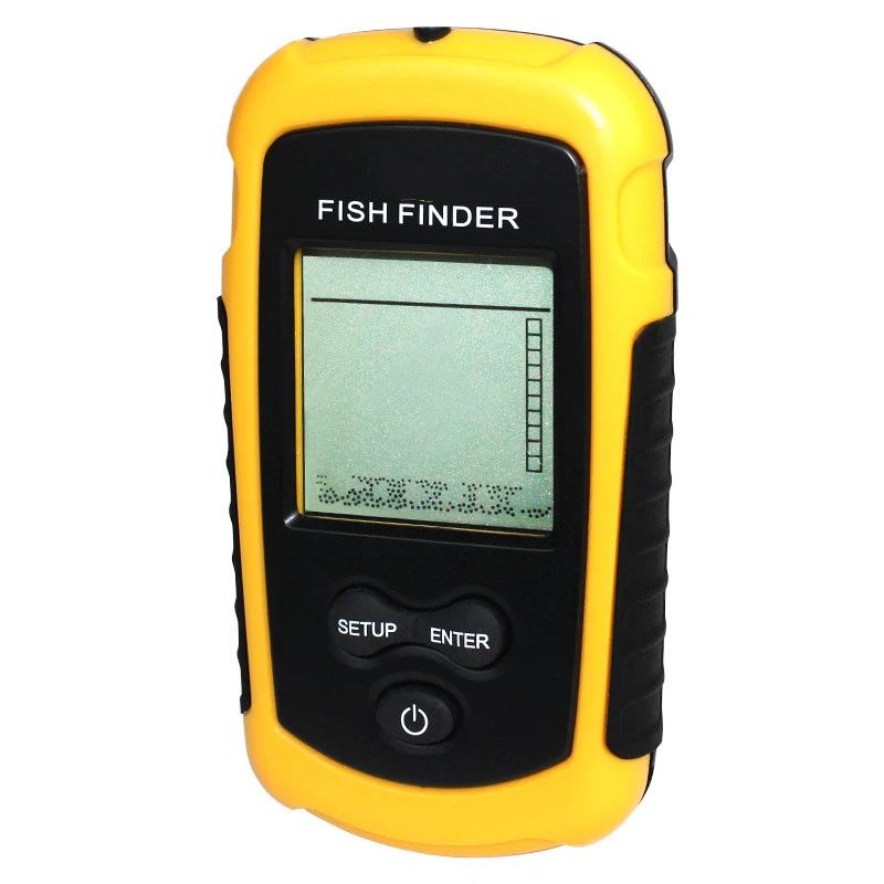 Portable Fish Depth Finder Water Handheld Fish Finder Sonar Castable Kayak Boat Fishfinder Transducer Fishing LCD Display （23*6.5cm)