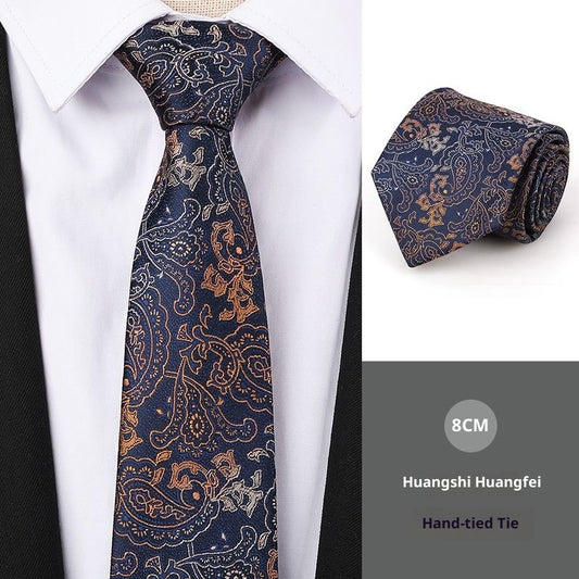 Mens 3.15inches Patterned Tie with Floral Printed Pocket Square, Casual Tie Men's Professional Formal Tie, Blue Casual Striped Tie