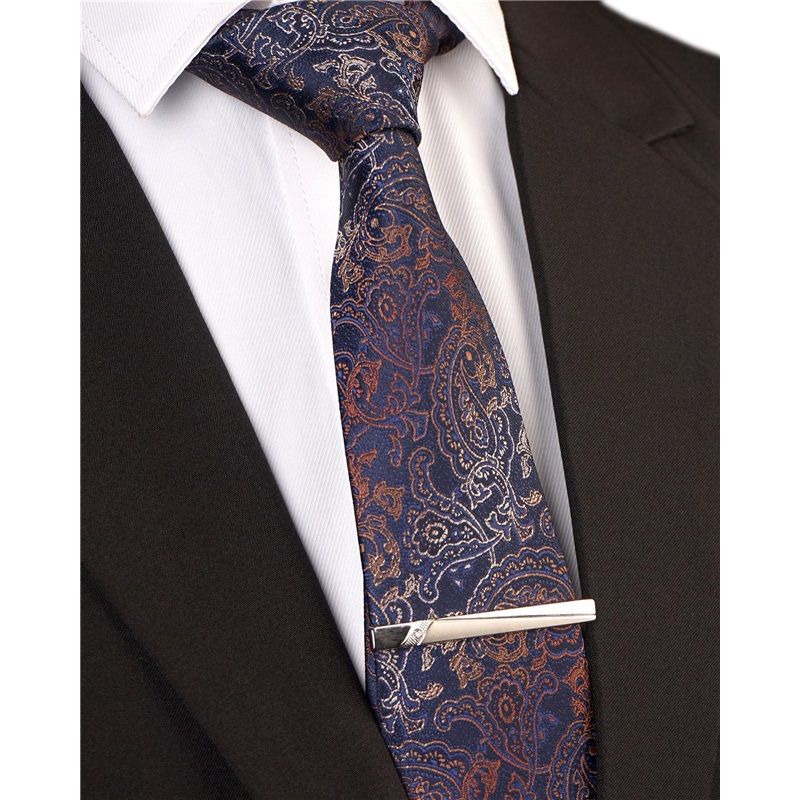 Mens 3.15inches Patterned Tie with Floral Printed Pocket Square, Casual Tie Men's Professional Formal Tie, Blue Casual Striped Tie