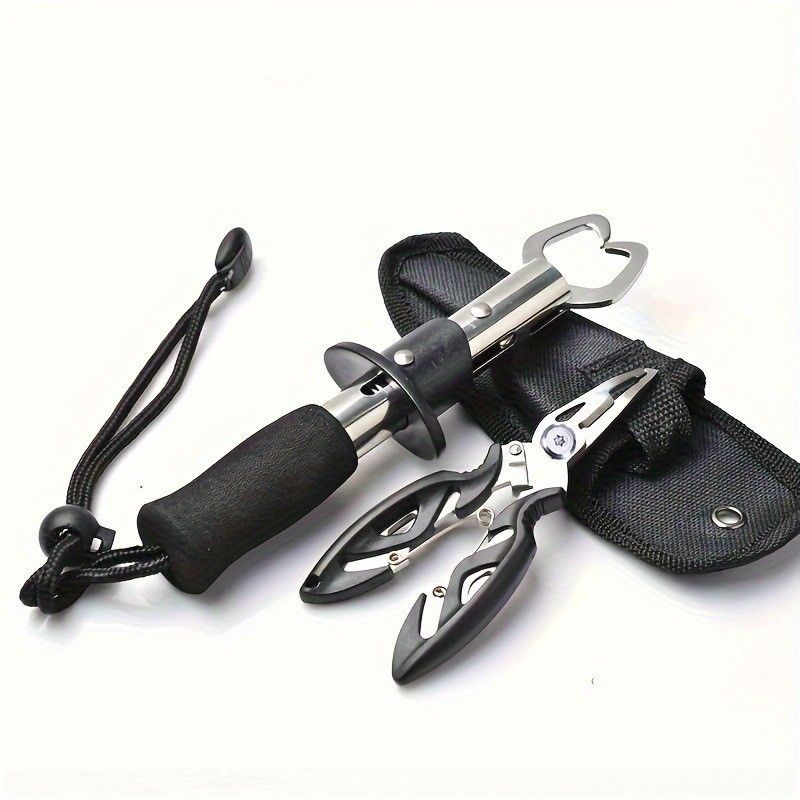 Fishing Tool Kit, Fish Gripper Stainless Steel Fish Plier with Carry Bag for Fresh and Saltwater Fishing