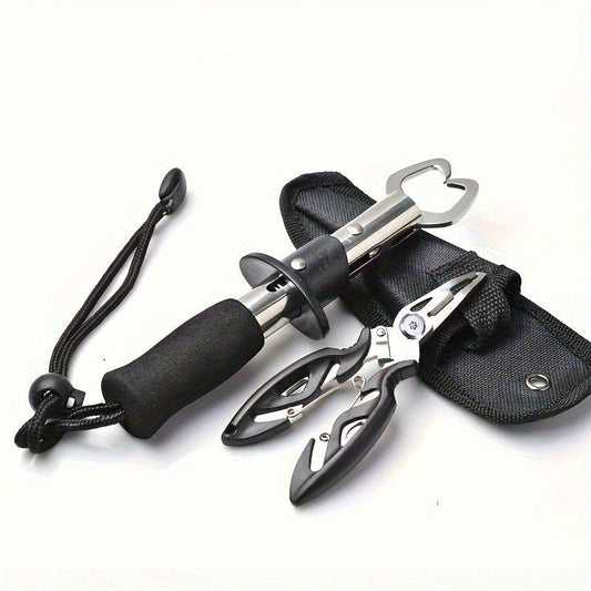 Fishing Tool Kit, Fish Gripper Stainless Steel Fish Plier with Carry Bag for Fresh and Saltwater Fishing