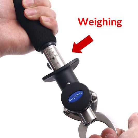 Fish Lip Gripper with Weight Scale and Measuring Tape Fish Scales Grip Grabber Professional Fish Holder Stainless Steel Fish Lip Grabber Fish Lip Grip Tool