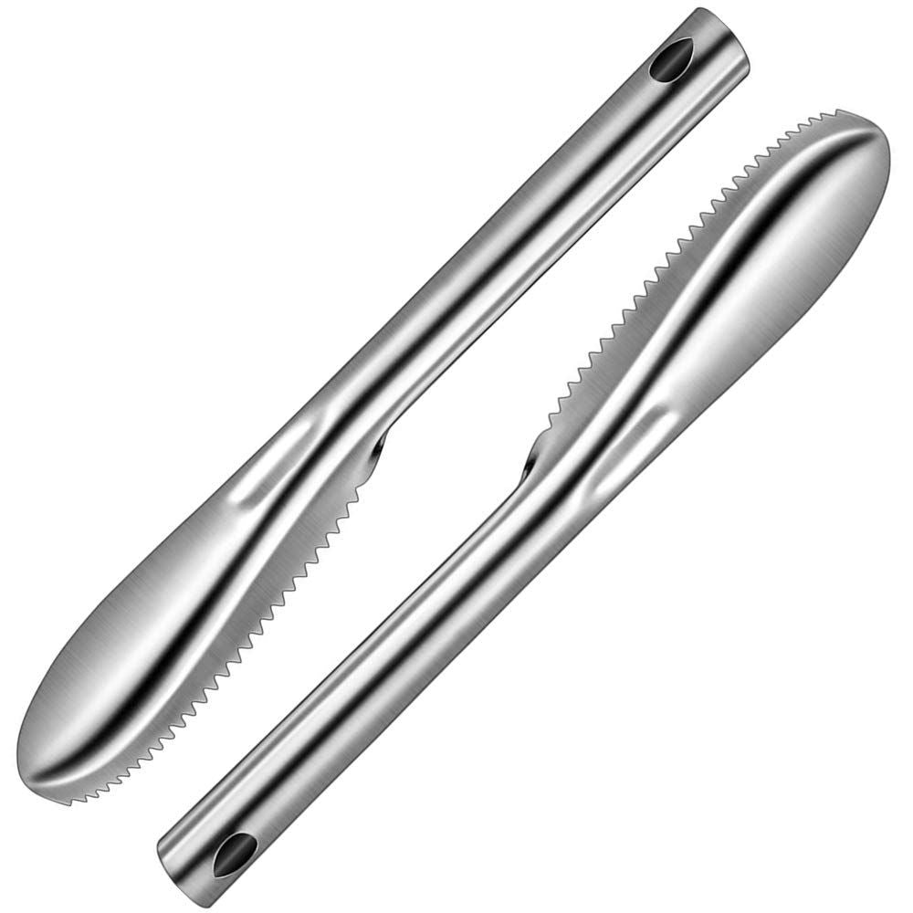 2 pack Fish Scaler Stainless Steel Fish Scaler Remover No Mess - Sturdy Fish Scale Remover Portable Fish Descaler Tool- Reliable Fish Cleaner Fish Scraper for Quick & Easy Fish Scaling Cleaning