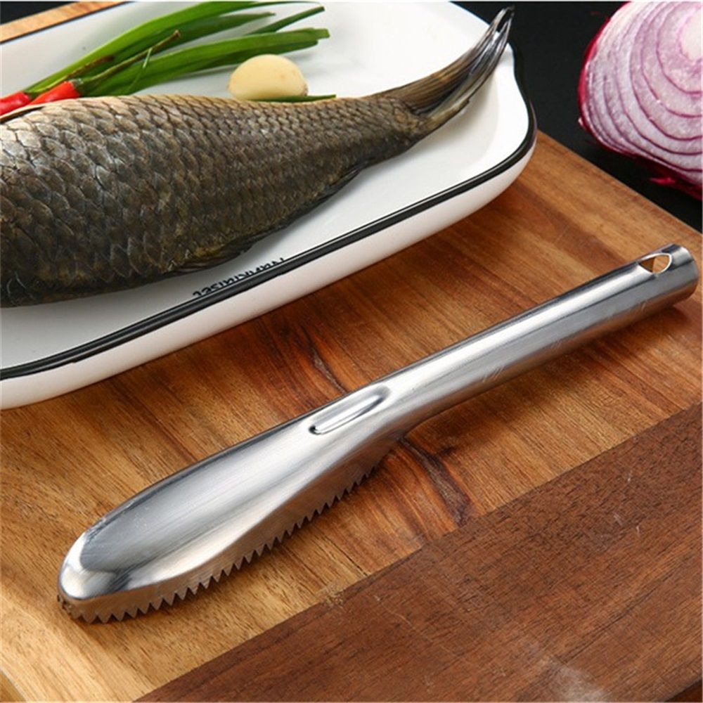 2 pack Fish Scaler Stainless Steel Fish Scaler Remover No Mess - Sturdy Fish Scale Remover Portable Fish Descaler Tool- Reliable Fish Cleaner Fish Scraper for Quick & Easy Fish Scaling Cleaning