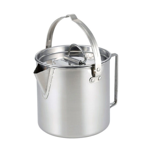 Camping Tea Kettle, PortableCoffee Pot, Outdoors Camping Pot, with Handles and with Lids for Camping Hiking Picnic Camping, Silver