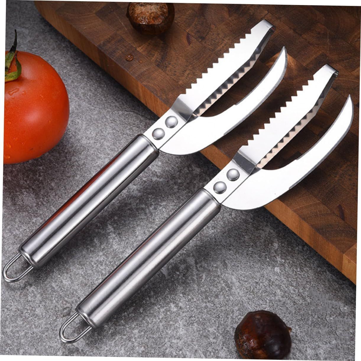 2pcs Fish Scales Scraping Tool, Multifunction Stainless Steel Fish Scale Knife Fish Cleaning Kit,Fish Scale Remover for Home Market Restaurant Use