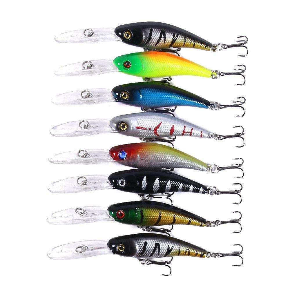 43-Pack Fishing Lure Wobbler Minnow Mixed Color