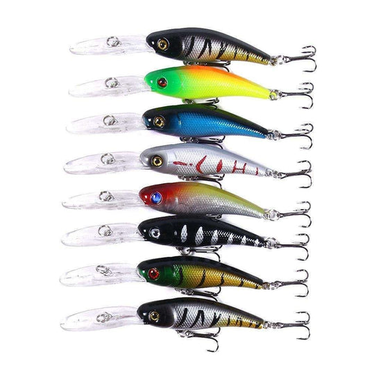 43-Pack Fishing Lure Wobbler Minnow Mixed Color