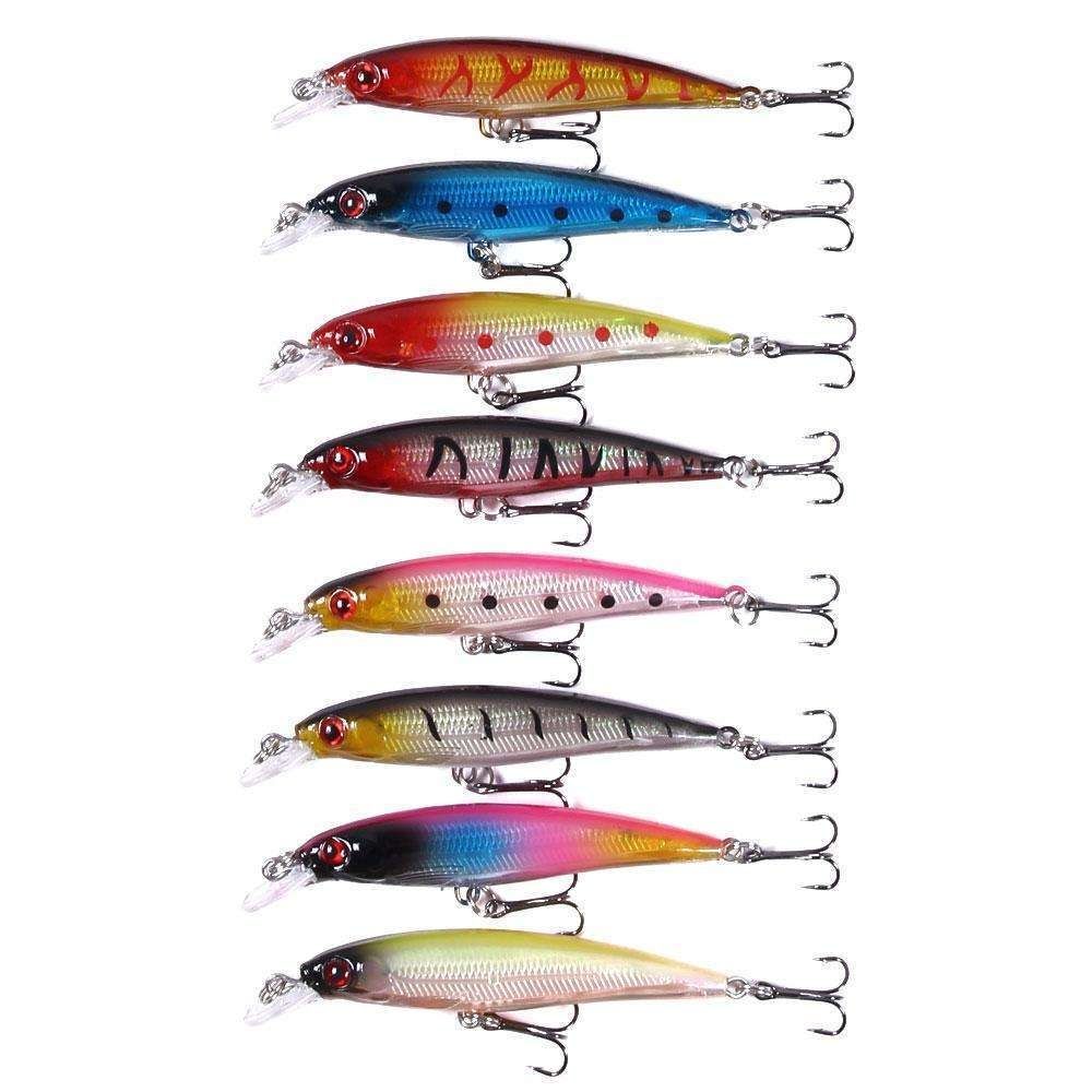 43-Pack Fishing Lure Wobbler Minnow Mixed Color
