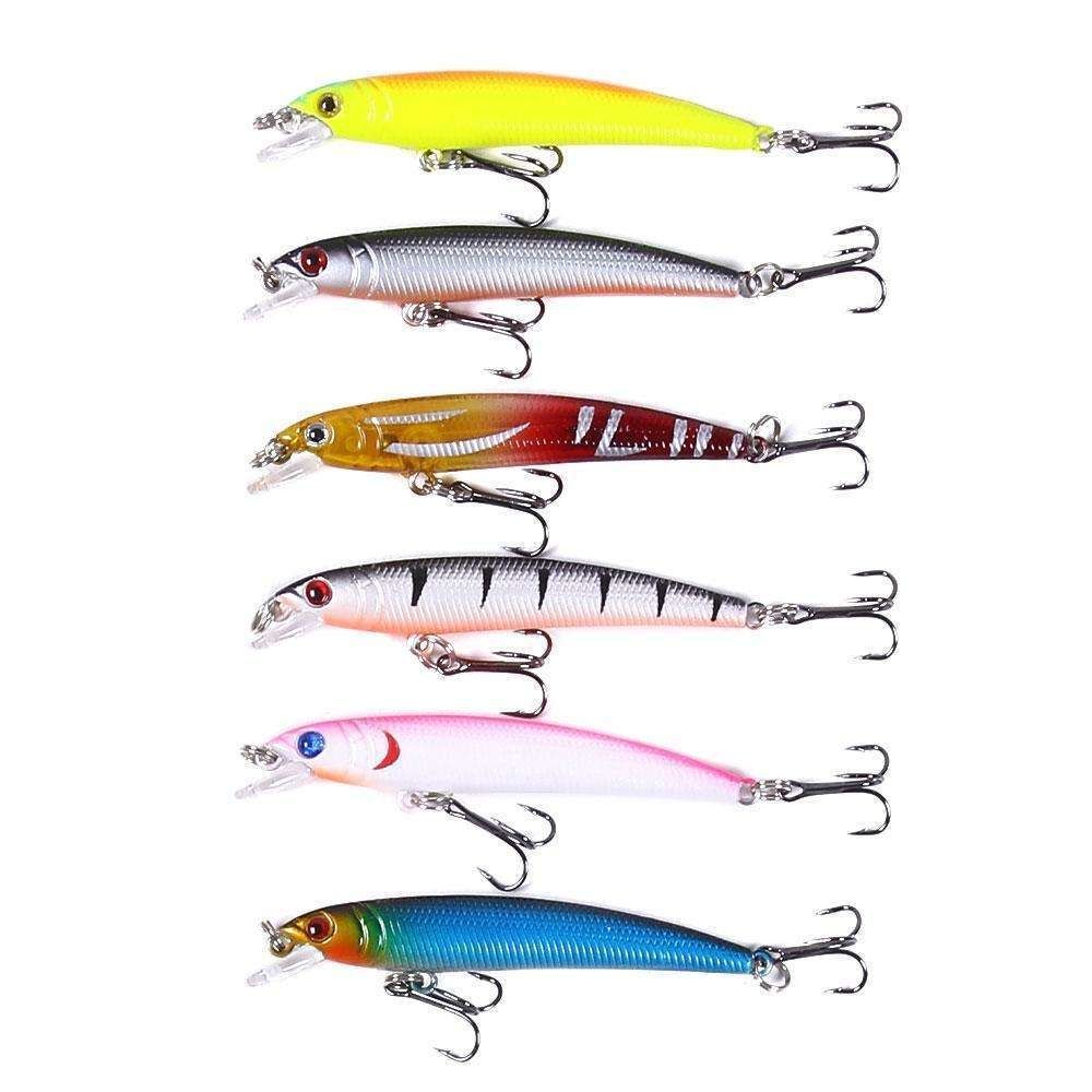 43-Pack Fishing Lure Wobbler Minnow Mixed Color