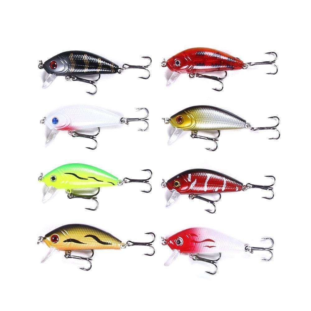 43-Pack Fishing Lure Wobbler Minnow Mixed Color