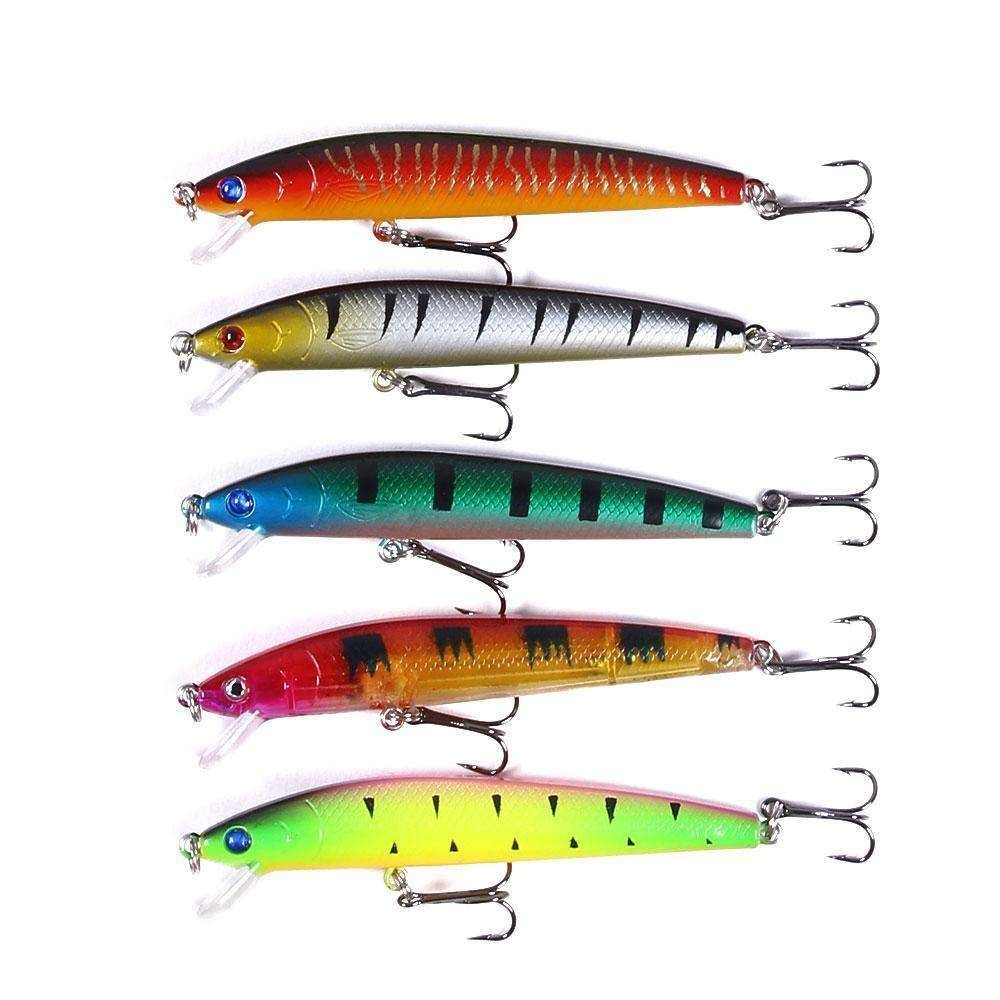 43-Pack Fishing Lure Wobbler Minnow Mixed Color
