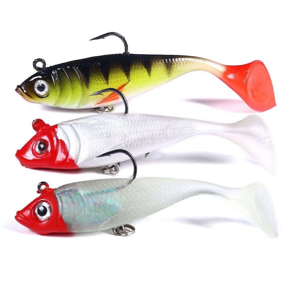 3-Pack Fishing Jigs for Pike and Perch, 10cm, MultiColor