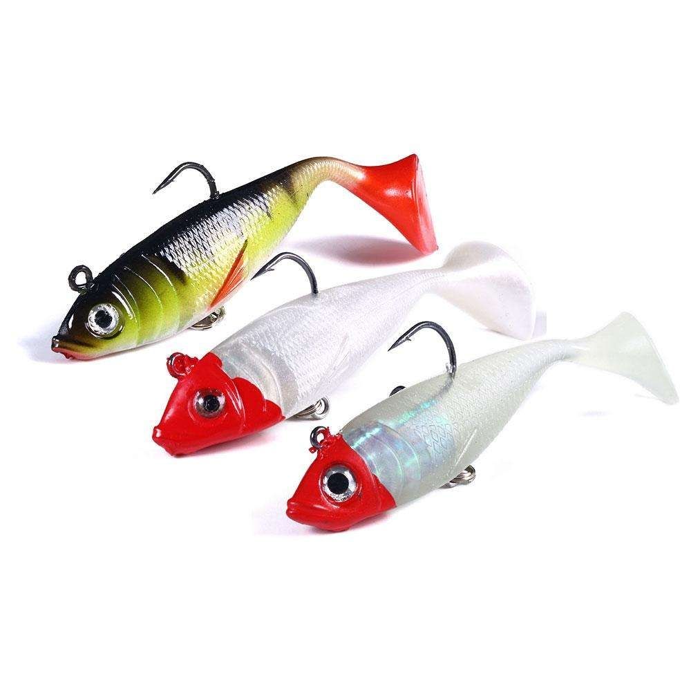 3-Pack Fishing Jigs for Pike and Perch, 10cm, MultiColor