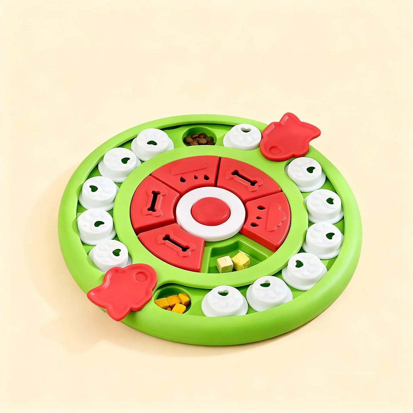 Pizza Puzzle Treat Toy for Dogs & Cats – Interactive Slow Feeder-Green