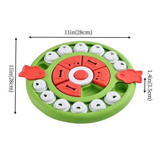 Pizza Puzzle Treat Toy for Dogs & Cats – Interactive Slow Feeder-Green