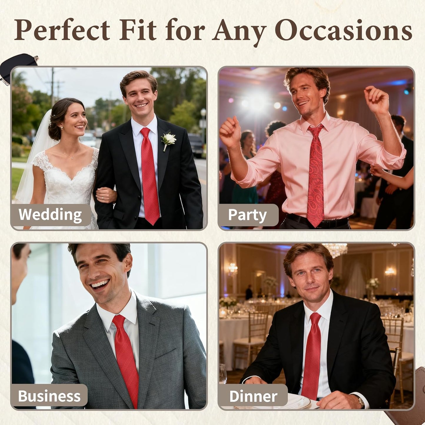 Ties for Men, Striped Neckties for Men, Paisley Ties for Men, Mens Formal and Casual Ties for Wedding, Business
