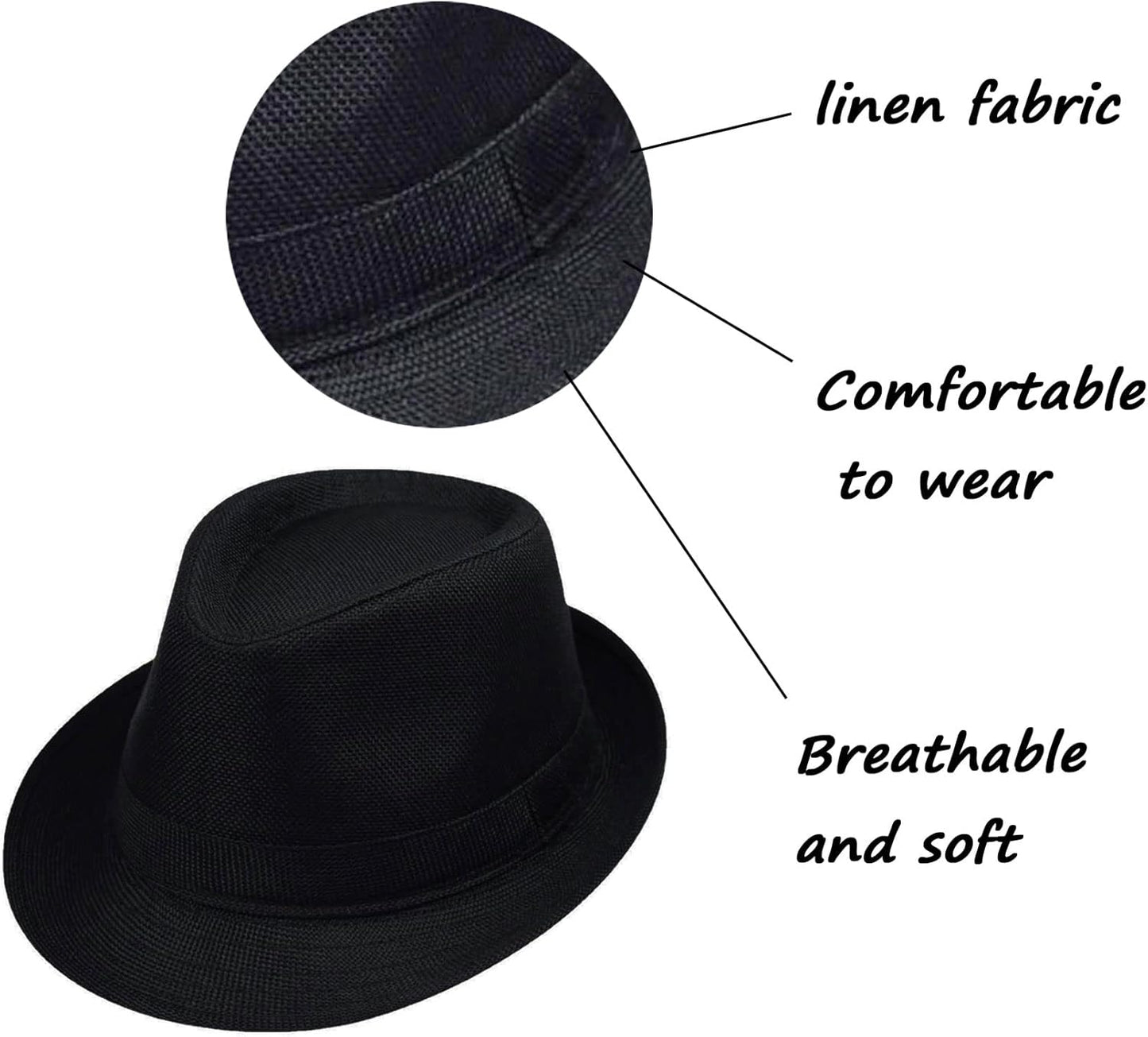 1920s Men Fedora Hat Cap for Men,Manhattan Hat for 1920s Mens Gatsby Costume Accessories