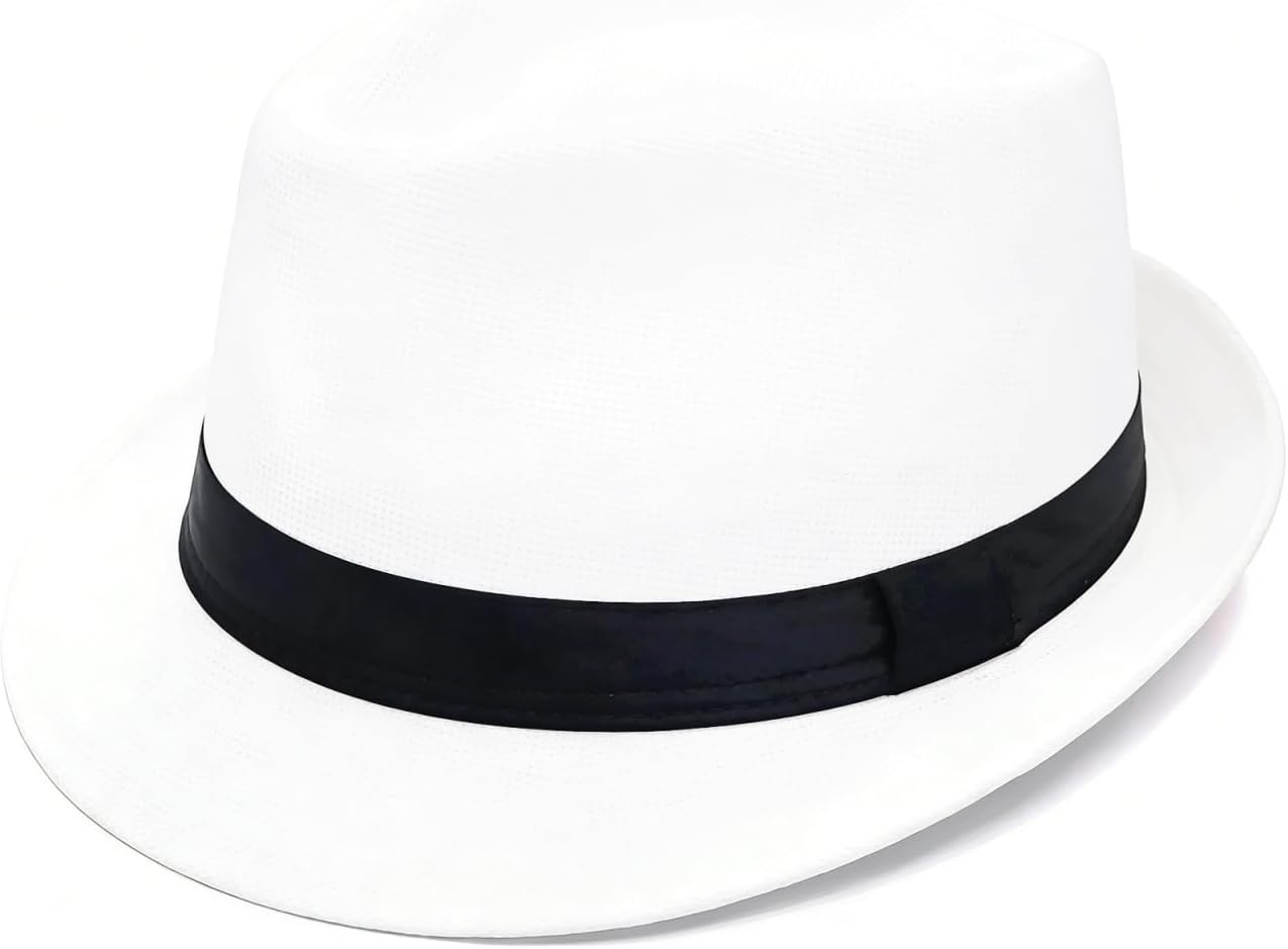 1920s Men Fedora Hat Cap for Men,Manhattan Hat for 1920s Mens Gatsby Costume Accessories