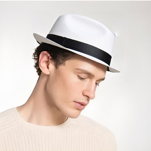 1920s Men Fedora Hat Cap for Men,Manhattan Hat for 1920s Mens Gatsby Costume Accessories