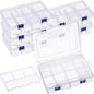6 Pack Fishing Tackle Box Organizer Storage Clear Fishing Box with Movable Tray Plastic Waterproof Compartment Organizer for Lure Container Craft Beads Jewelry