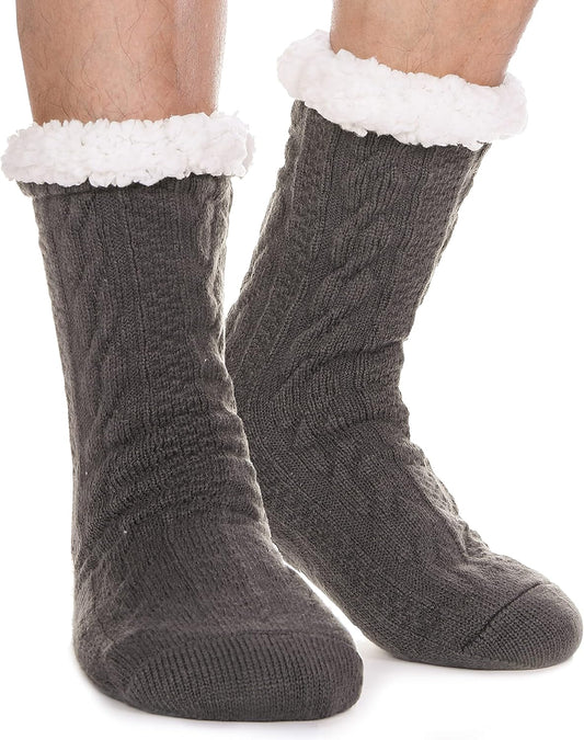 Mens Slipper Fuzzy Socks Winter Cozy Fluffy Cabin Warm Fleece Soft Comfy Thick Non Slip Home Socks
