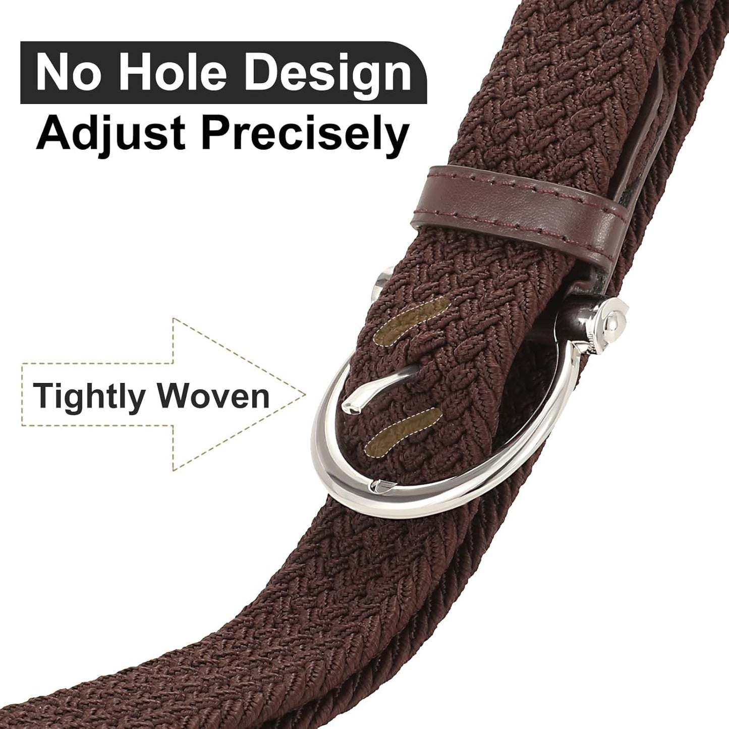 Golf Belts for Men, Nylon Web Braided Stretch Belt, 1.38" Elastic Adjtable Mens Belts for Jeans Pants Casual