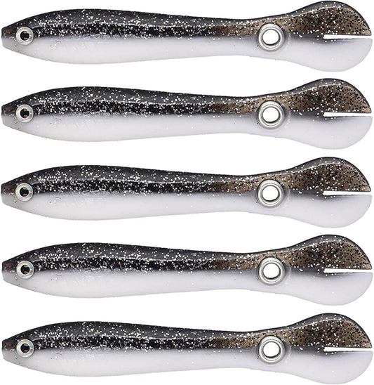 10pcs Soft Bionic Fishing Lure, Plastic Lures, Bass Bait, Freshwater Top Water Saltwater Lures gray