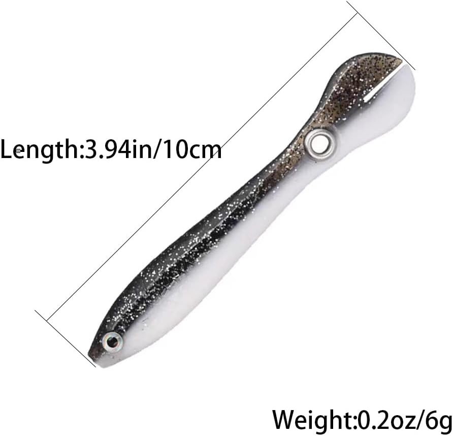 10pcs Soft Bionic Fishing Lure, Plastic Lures, Bass Bait, Freshwater Top Water Saltwater Lures gray
