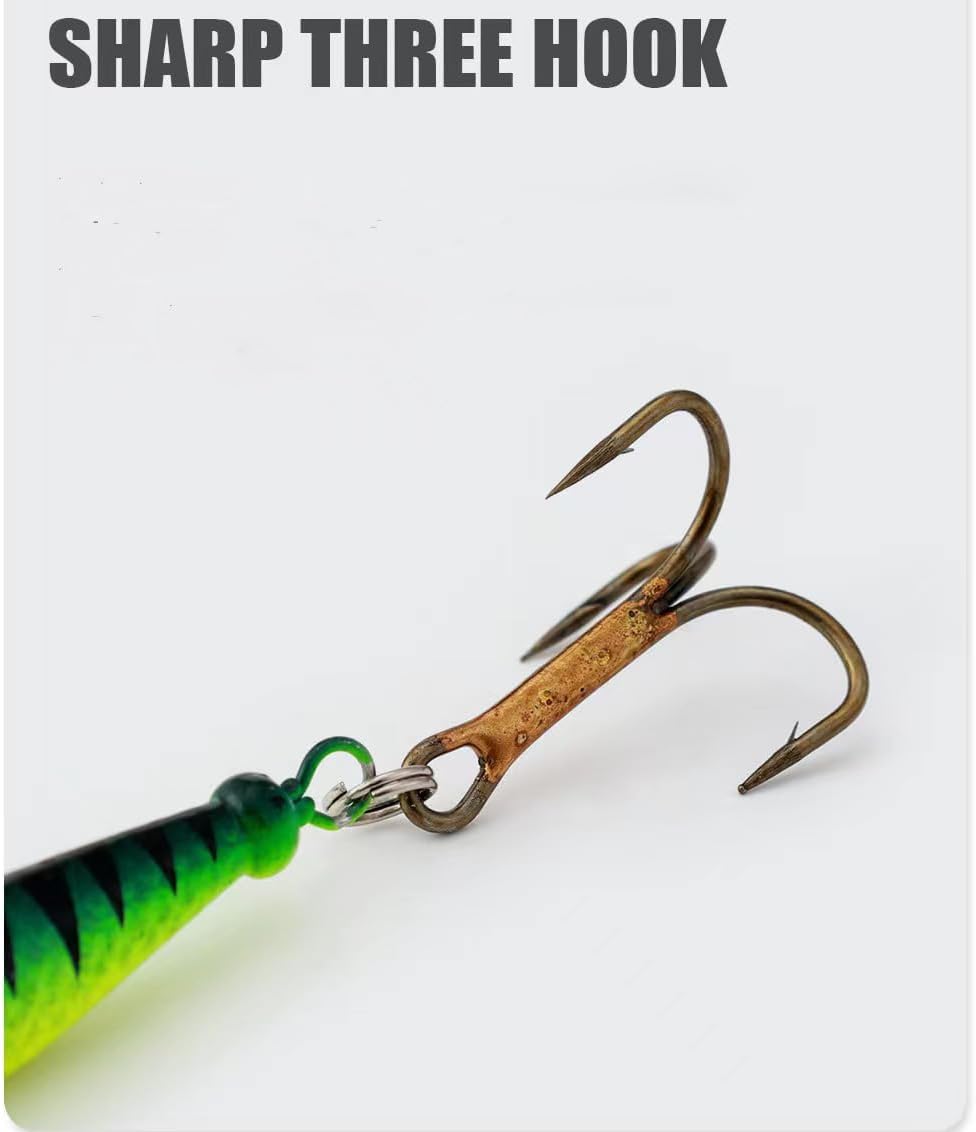 4Pcs Fishing Lure Spinner Baits, Bait Bionic Hard Baits,Metal Rotating Sequin baits for Bass, Trout, Walleye, Northern Pike and Salmon (0.53oz)