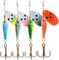 4Pcs Fishing Lure Spinner Baits, Bait Bionic Hard Baits,Metal Rotating Sequin baits for Bass, Trout, Walleye, Northern Pike and Salmon  0.63oz