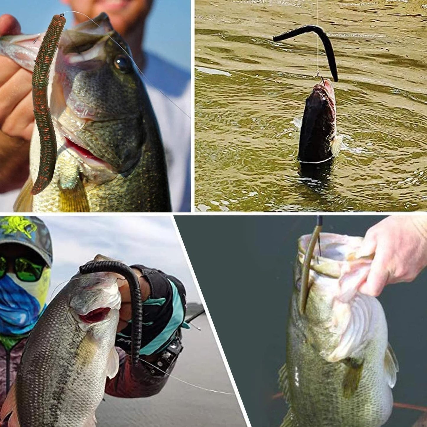 50Pcs Premium Fishing Hooks Set - High Carbon Steel, Ultra Sharp, All-in-One Box for Bass Trout Freshwater Saltwater（Red